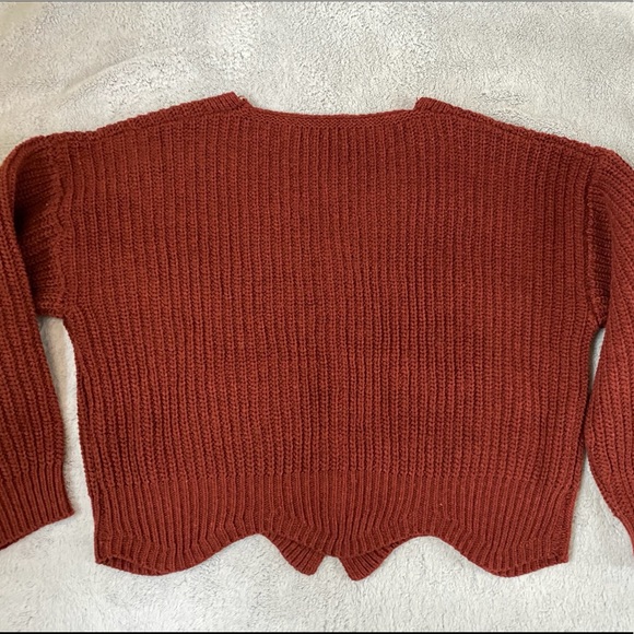 Medium Autumn Colored Cropped Button Sweater - Picture 2 of 3
